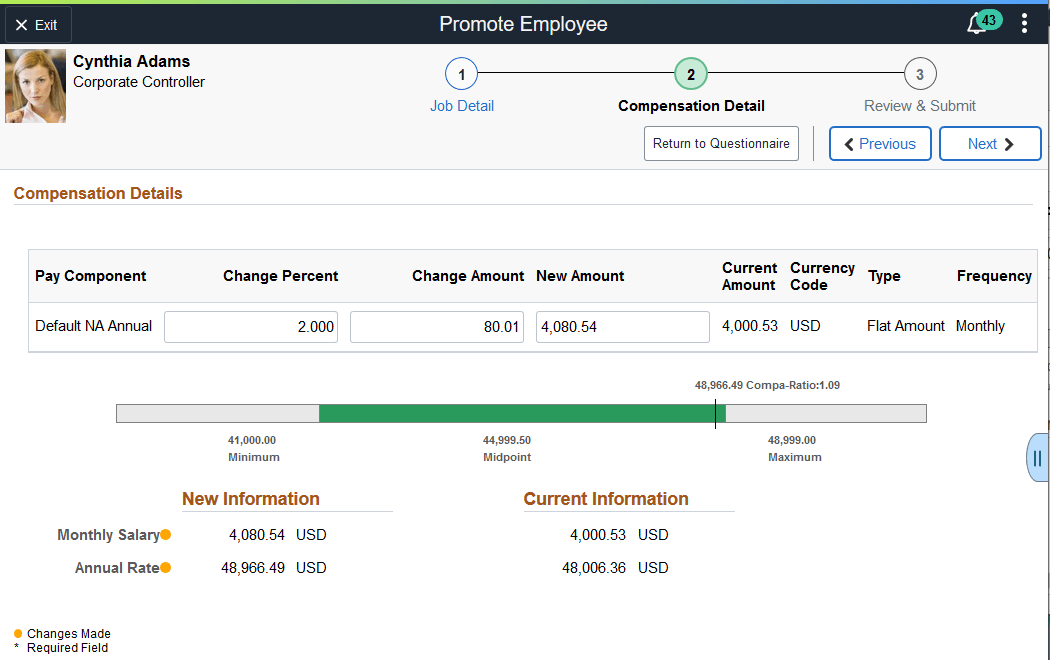 Compensation Details page (PeopleTools 8.55 and higher) Compensation Details page (PeopleTools 8.55 and higher)