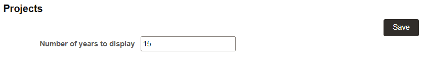 Configure Snapshot - Projects page