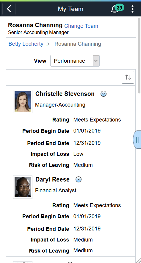 (Smartphone) My Team - Performance page (Smartphone) My Team - Performance page