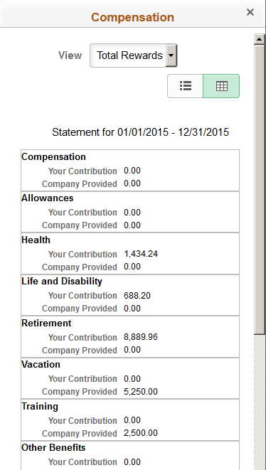 (Smartphone) Snapshot - Compensation: Total Rewards page in grid view