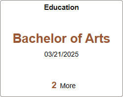 Snapshot - Education (Summary) tile