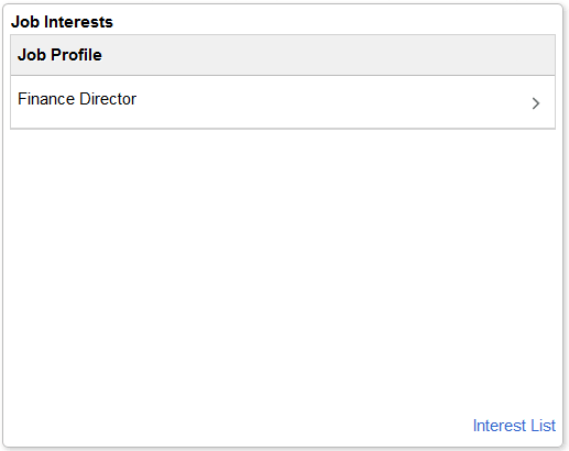 Snapshot - Job Interest tile Snapshot - Job Interest tile