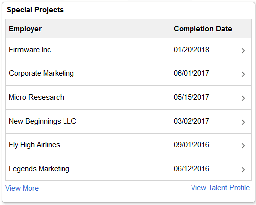 Snapshot - Special Projects tile