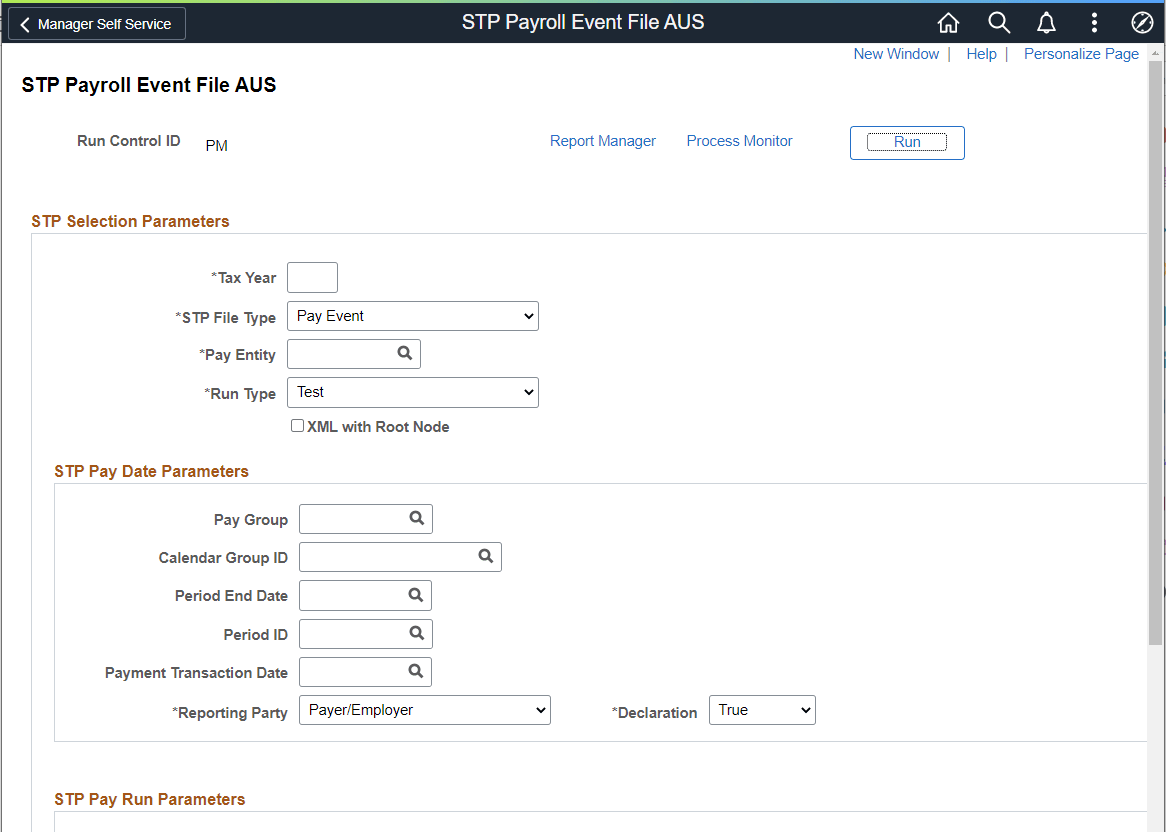 STP Payroll Event File AUS page (1 of 2)