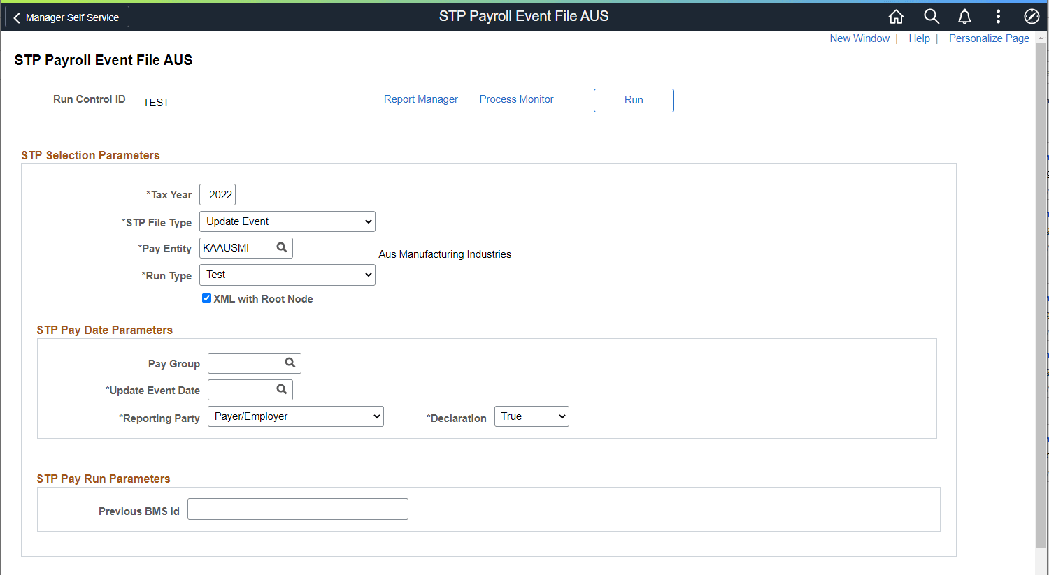 STP Payroll Event File AUS page (1 of 2) STP Payroll Event File AUS page (1 of 2)