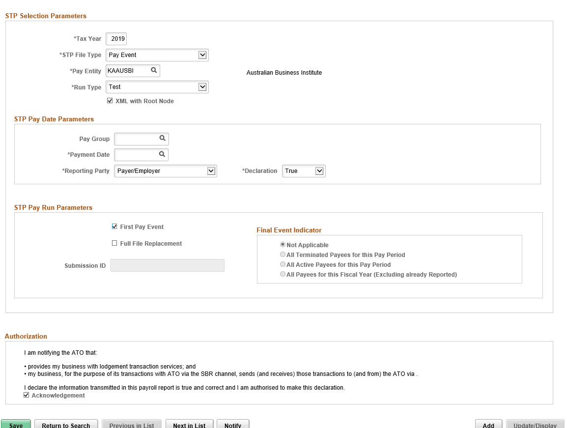 STP Payroll Event File AUS page_First Pay Event STP Payroll Event File AUS page_First Pay Event