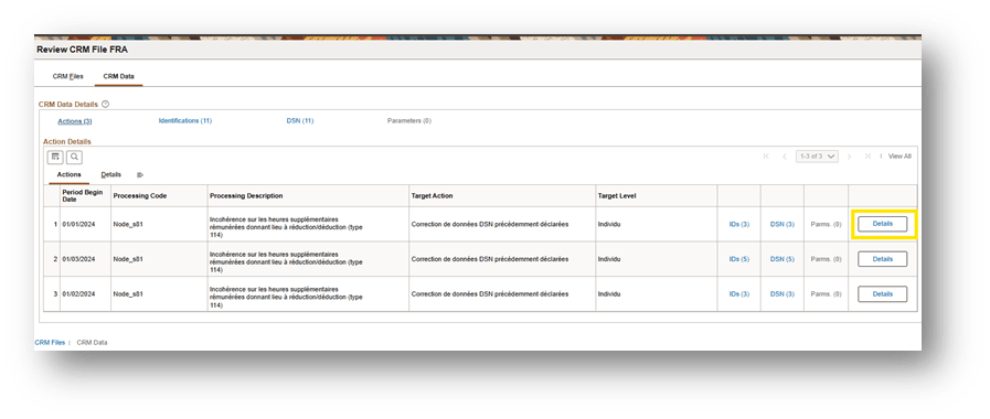 CRM Data Details page