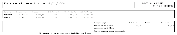 Sample footer of a payslip