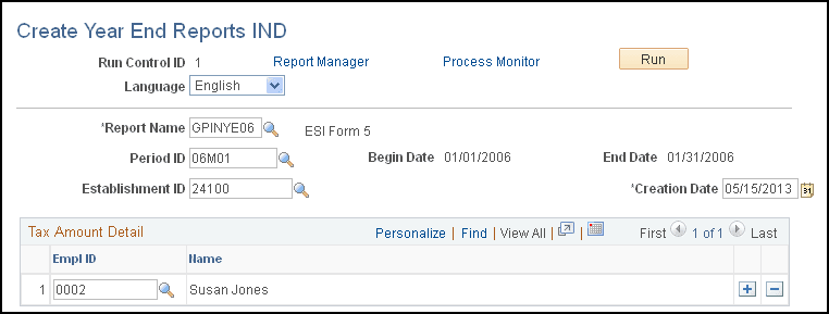 Create Year End Reports IND page