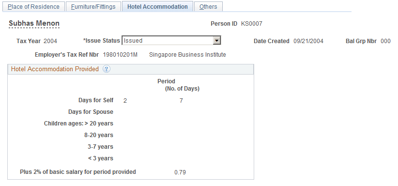 Hotel Accommodation page