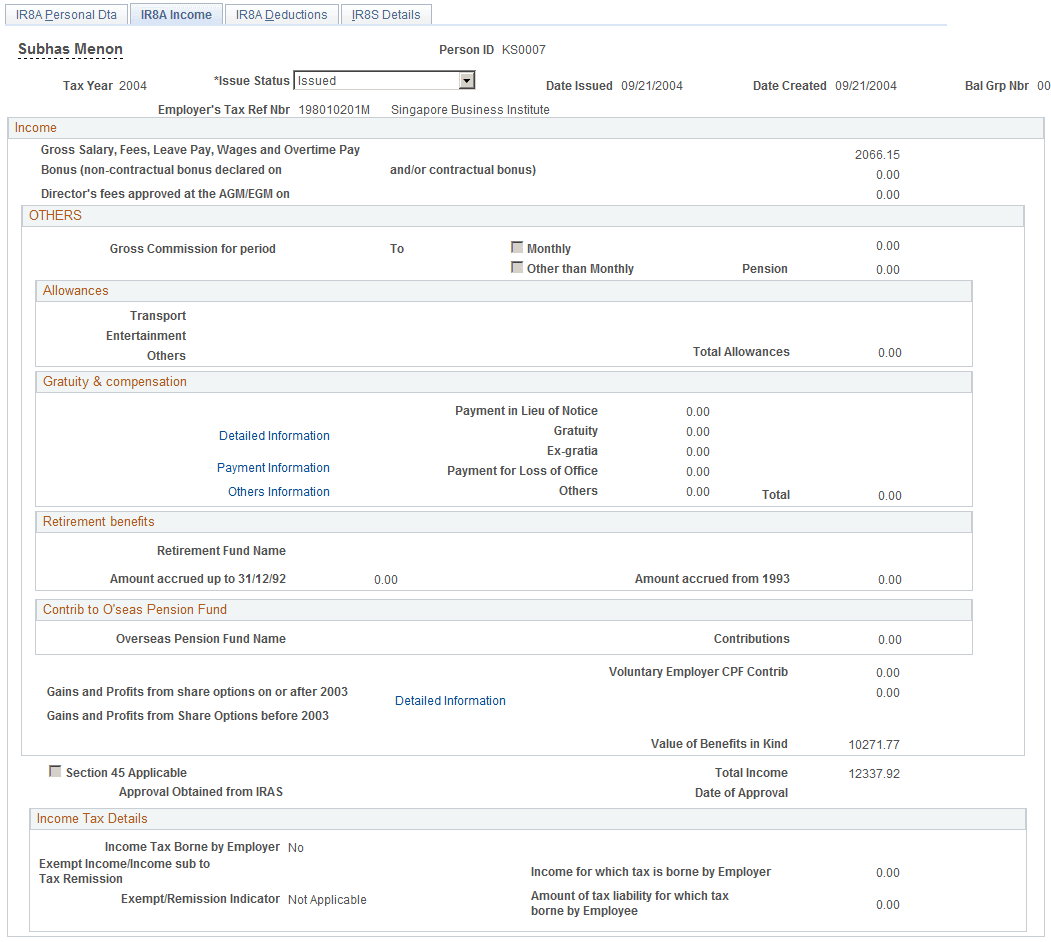 IR8A Income page