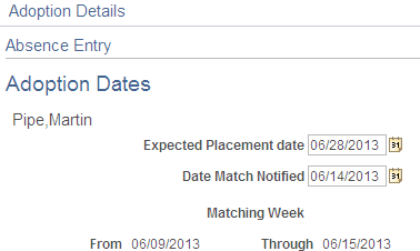 Adoption Details page Adoption Details page