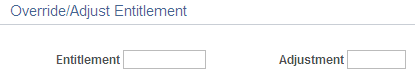 Override/Adjust Entitlement page Override/Adjust Entitlement page