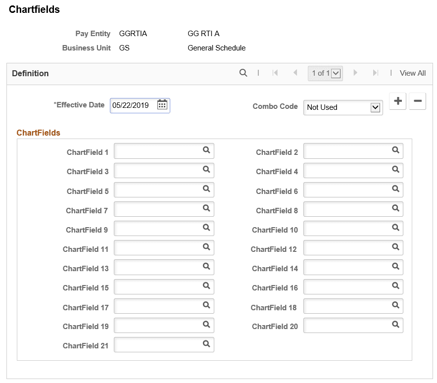 Chartfields page