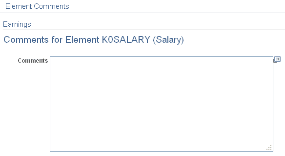 Comments for <Element Name> page Comments for <Element Name> page