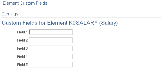 Custom Fields for <Element Name> page Custom Fields for <Element Name> page