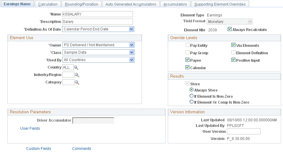<Element> Name page <Element> Name page