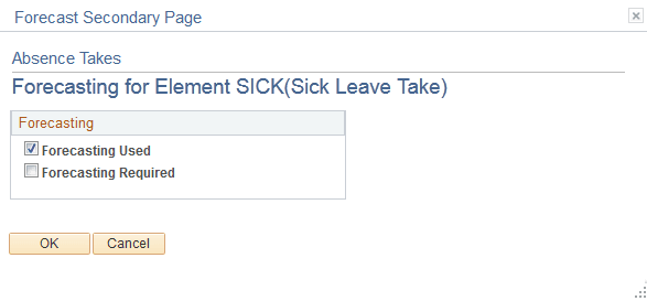 Forecasting for <Element Name> page Forecasting for <Element Name> page