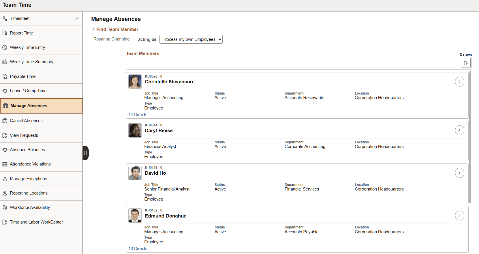 Manage Absences_Select employee page