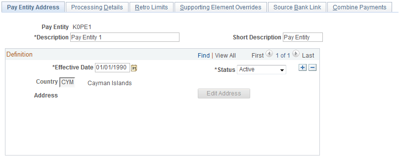 Pay Entity Address