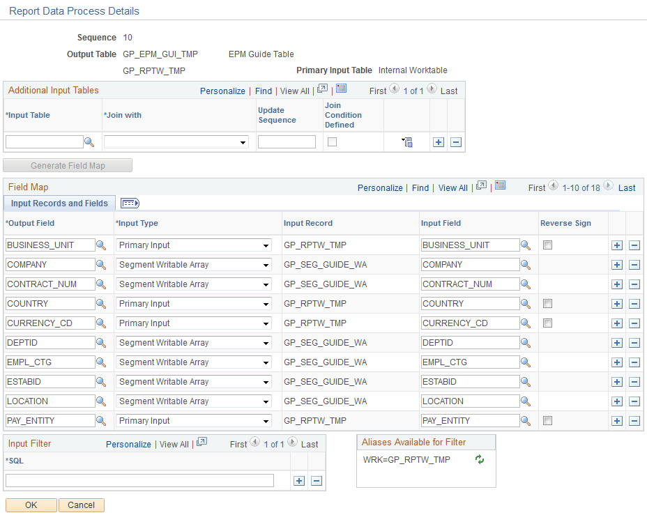 Report Data Process Details page Report Data Process Details page