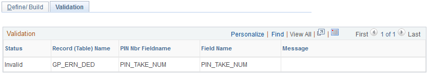 Validation page