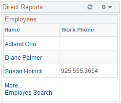 Direct Reports pagelet Direct Reports pagelet