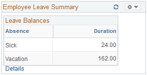 Employee Leave Summary pagelet Employee Leave Summary pagelet
