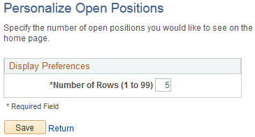 Personalize Open Positions page Personalize Open Positions page