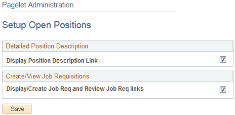 Setup Open Positions page Setup Open Positions page