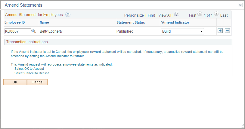 Amend Statements page Amend Statements page