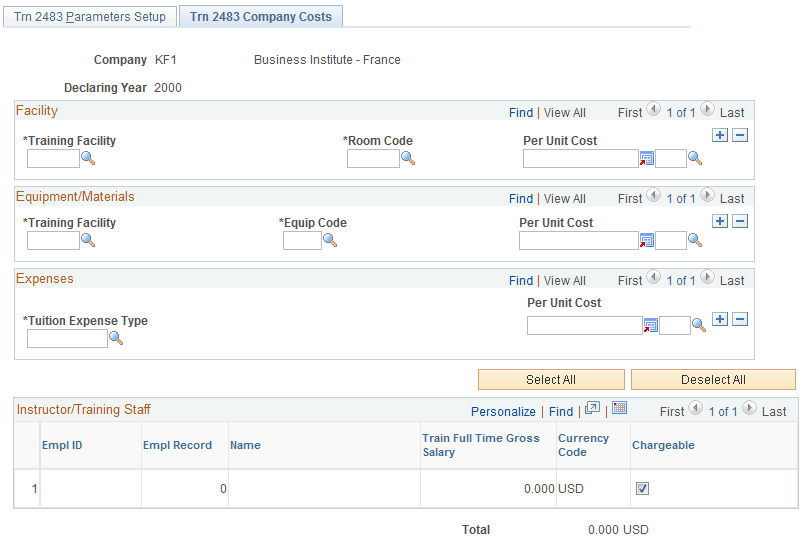 Trn 2483 Company Costs page Trn 2483 Company Costs page