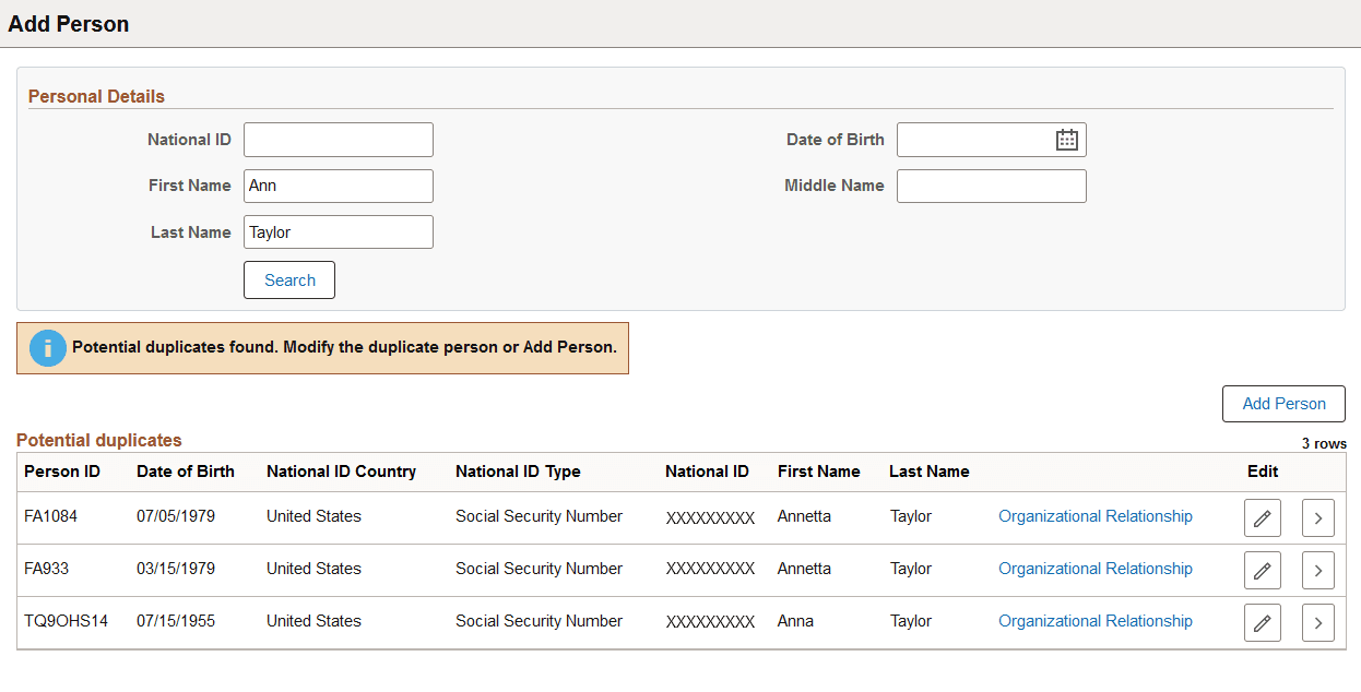 Add Person page Add Person page