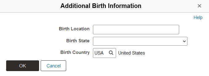 Additional Birth Information page Additional Birth Information page