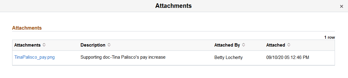 Attachments page