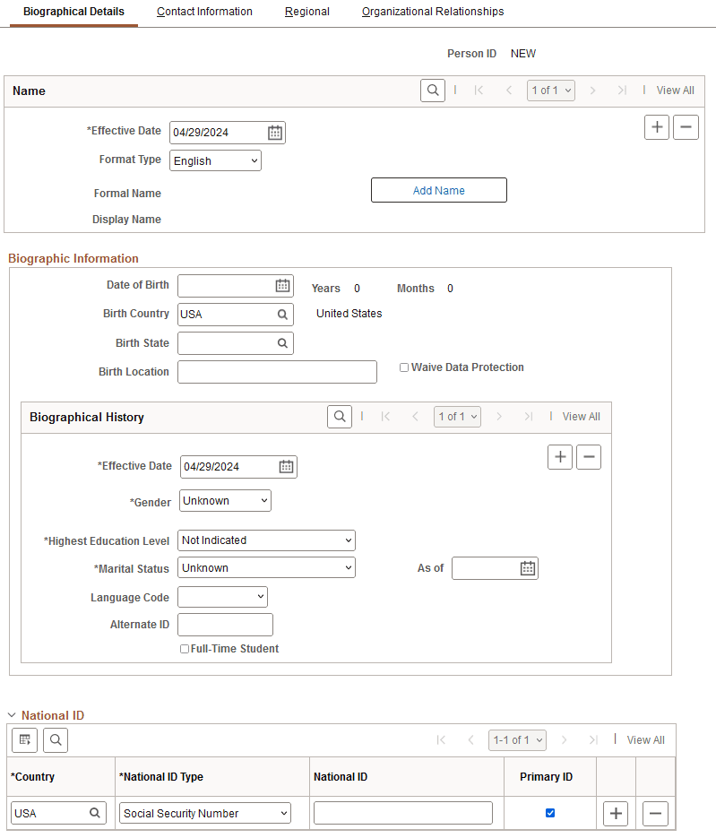 Biographical Details page Biographical Details page