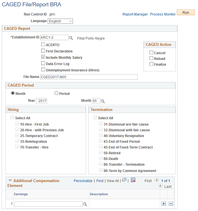 CAGED File/Report BRA page CAGED File/Report BRA page