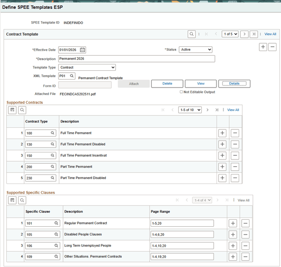 define spee template esp page