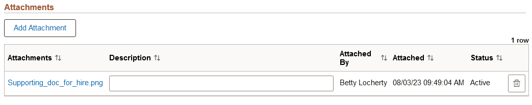 Job Data Page - Attachments Section Job Data Page - Attachments Section