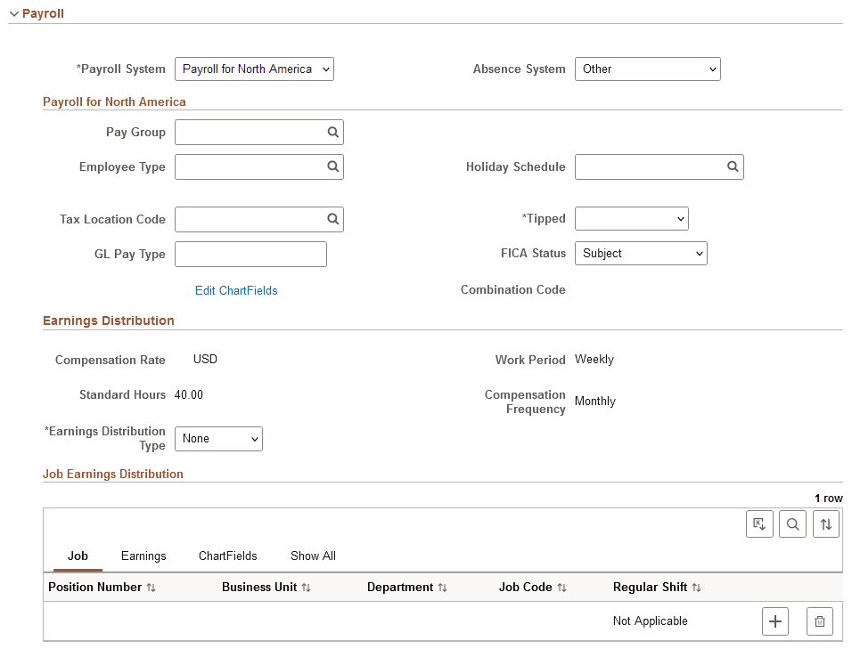 Job Data Page - Payroll Section Job Data Page - Payroll Section