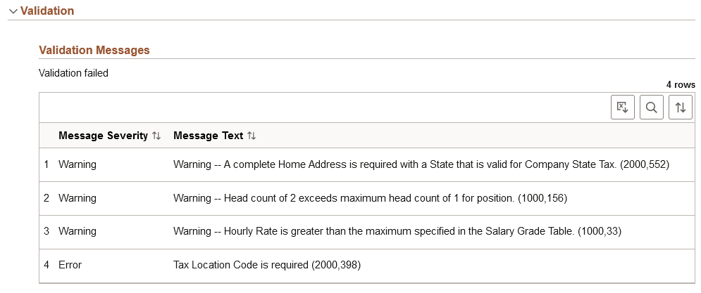 Job Data Page - Validate Section Job Data Page - Validate Section