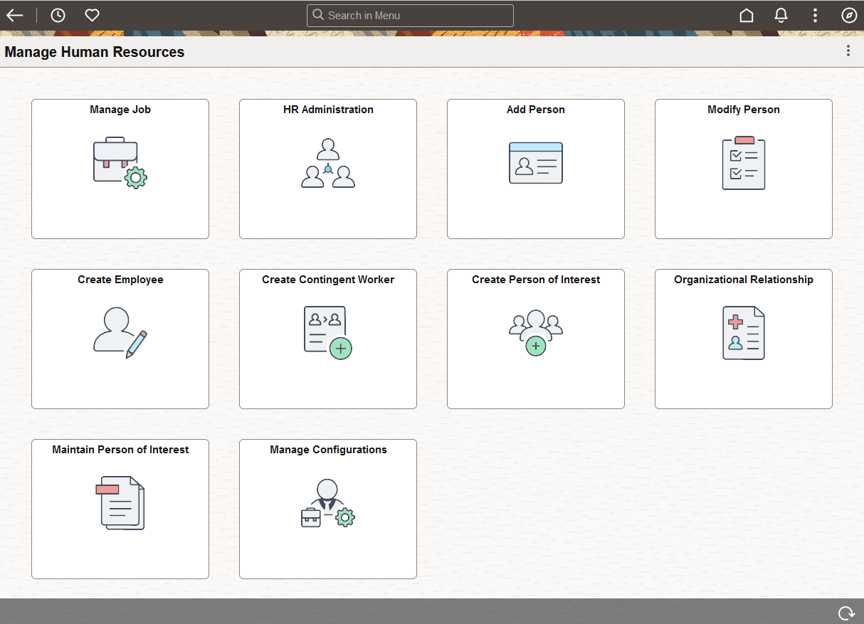 Manage Human Resources dashboard Manage Human Resources dashboard
