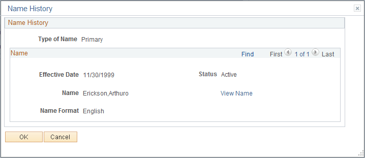 Name History page Name History page