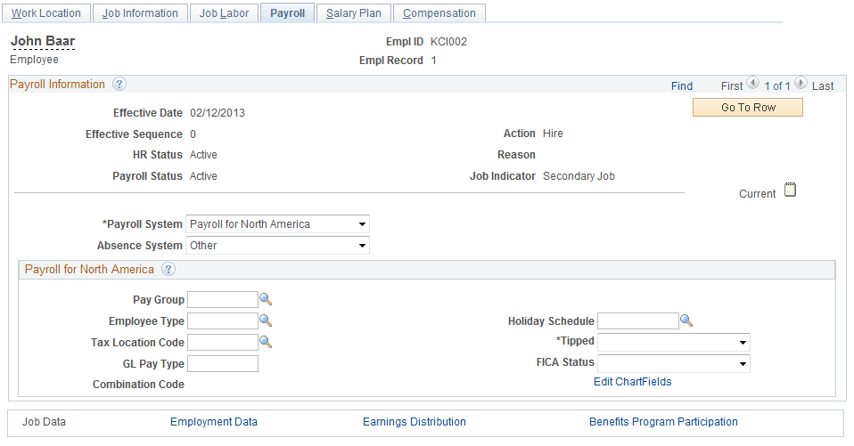 Payroll page Payroll page