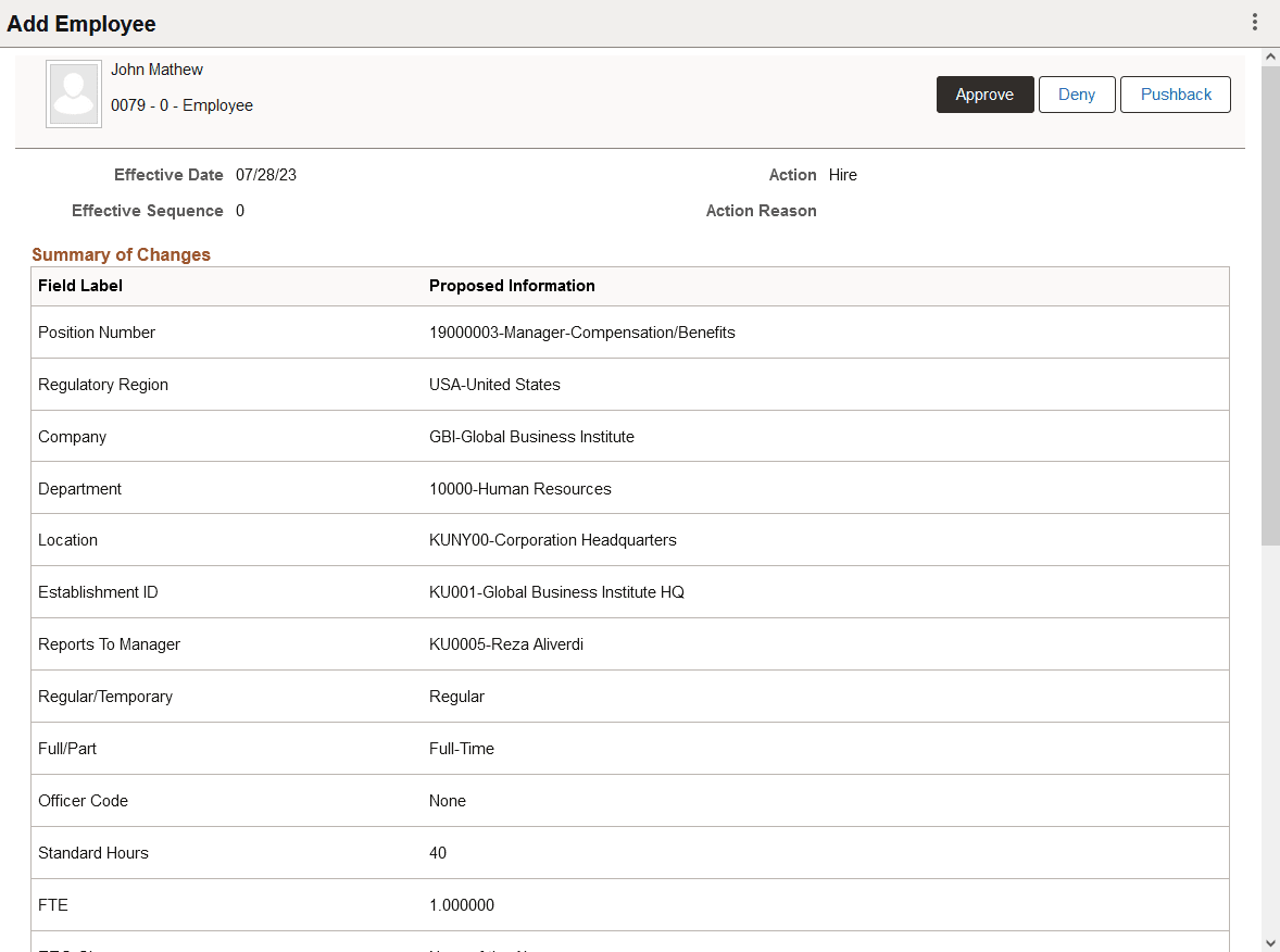 Pending Approvals - Add <Organizational Relationship> Page (1 of 2)