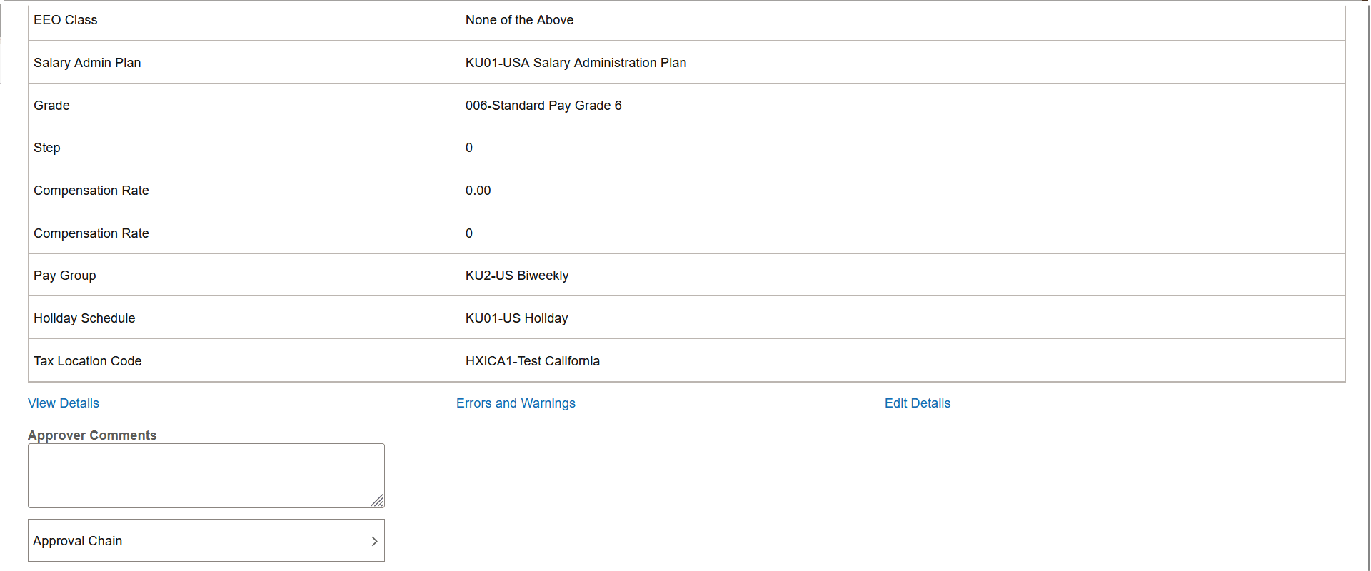 Pending Approvals - Add <Organizational Relationship> Page (2 of 2)