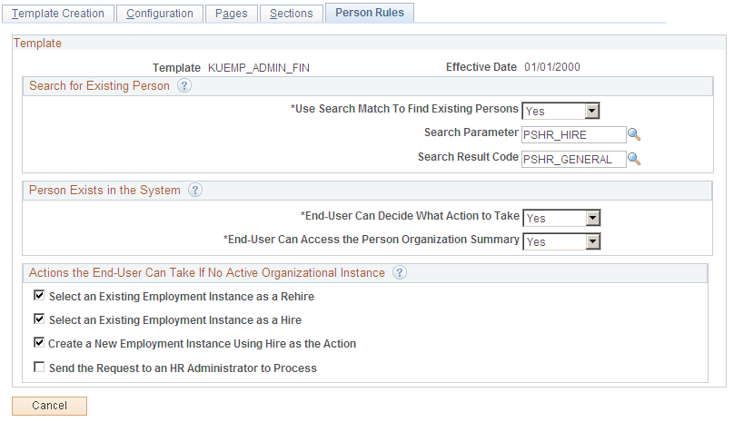 Smart HR Template Creation - Person Rules page Smart HR Template Creation - Person Rules page