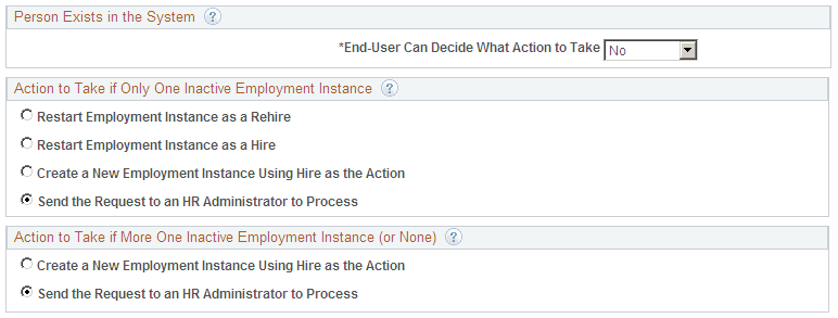 Person Rules page where the end user cannot decide what action to take when a person exists in the system Person Rules page where the end user cannot decide what action to take when a person exists in the system