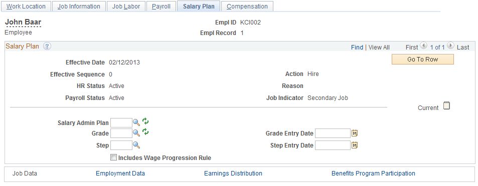 Salary Plan page Salary Plan page