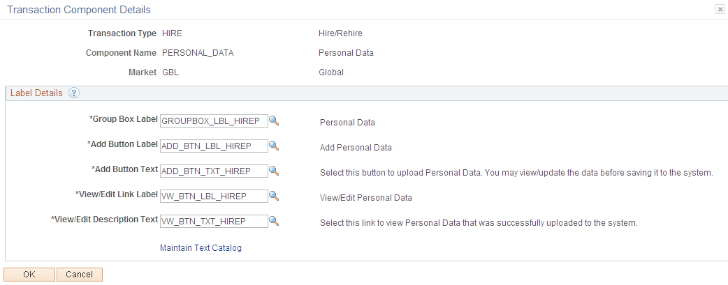 Transaction Component Details page Transaction Component Details page